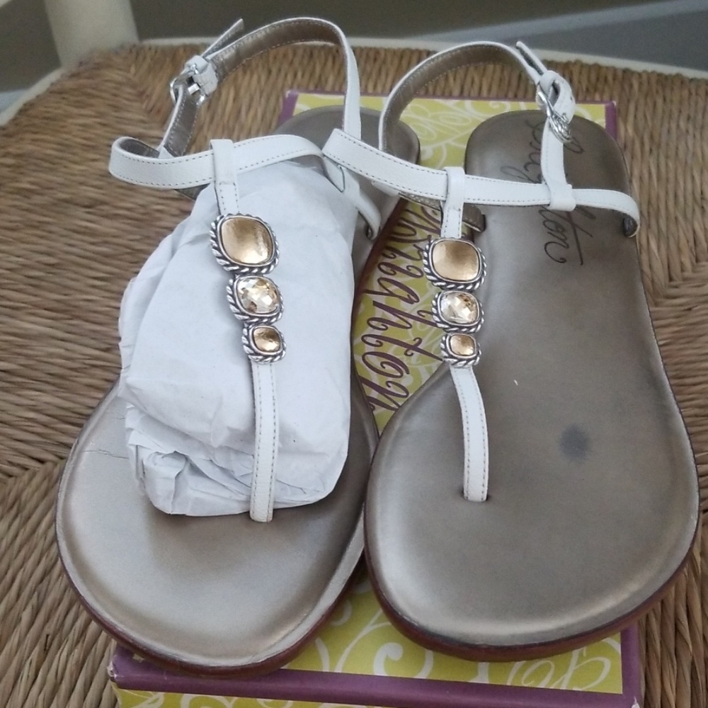 Brighton white and jewel sandals